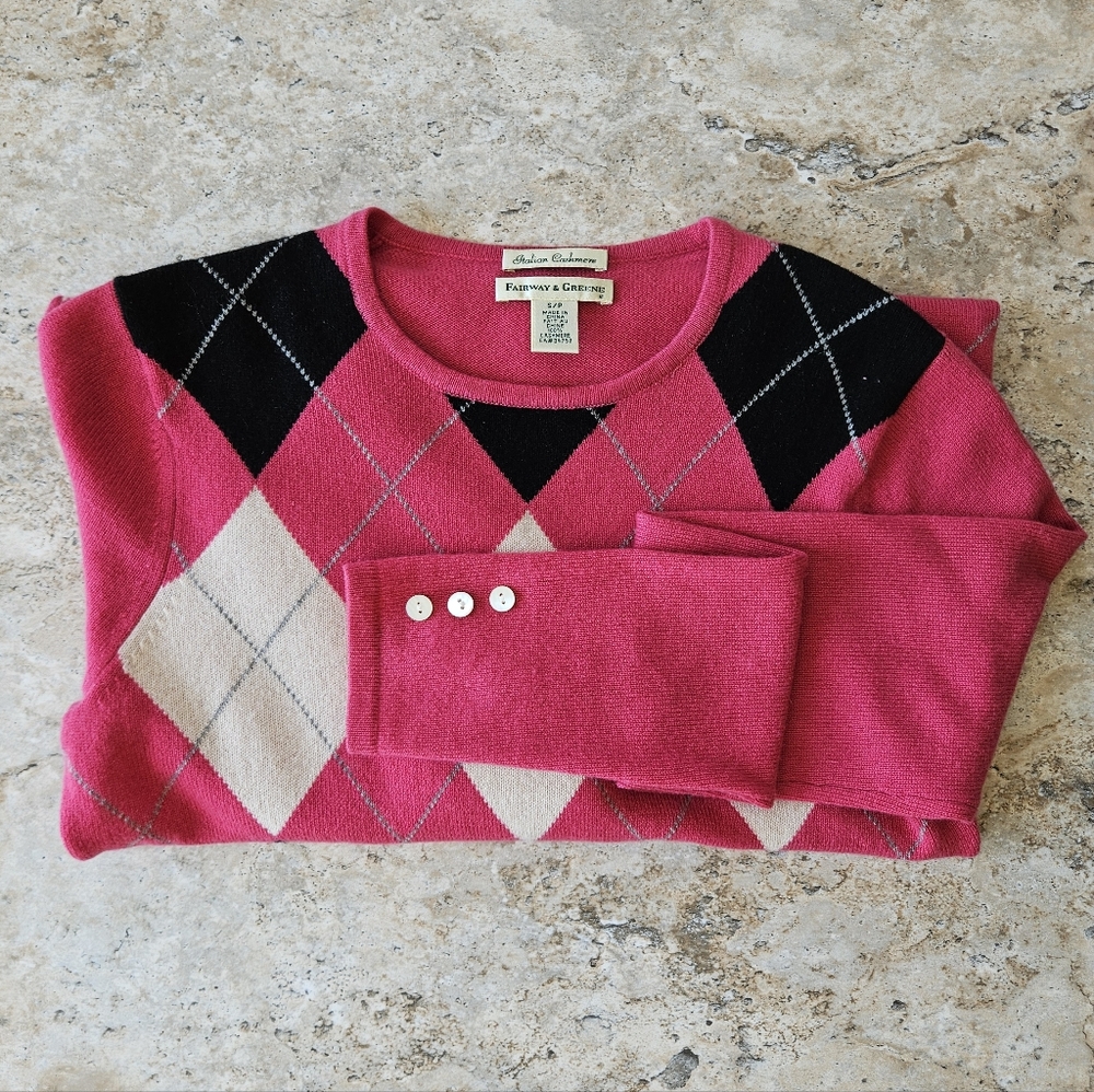 Fairway & Green Cashmere Argyle Sweater - Picture 7 of 11